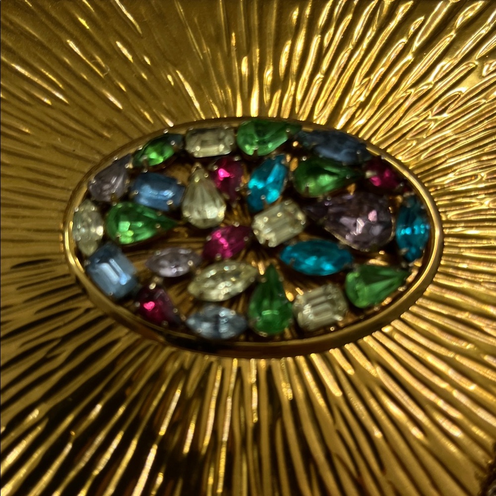 1940’s-1950’s Evan’s Wristlet Rhinestone Compact Cocktail Purse